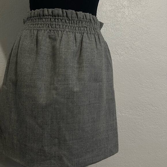 J. Crew Sidewalk Wool Skirt size US 6 Smocked Elastic High waist Pockets - Picture 6 of 12